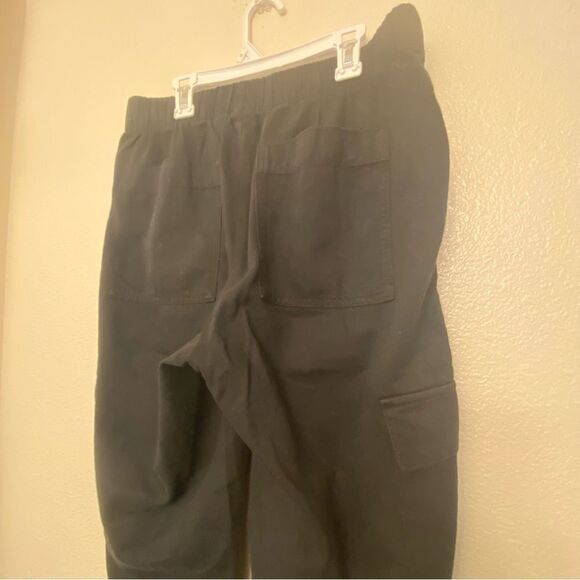 Gap black pull on Twill Cargo Pants mid rise cotton lyocell tincel trousers M - Picture 7 of 14
